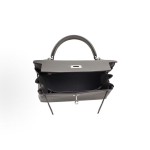 HERMES Kelly 25 Silver buckle Kelly Bag single-shoulder handbag 25 Women\'s 0L Grismeyer Cumulonimbus cloud Grey